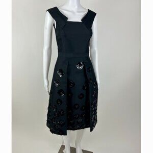 Silk and Wool Shantung Pleat Dress